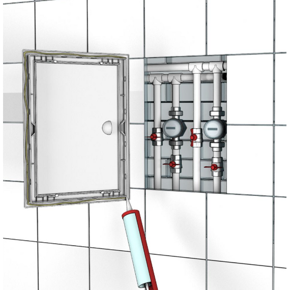 Ревизионный люк стенной dark gray metal Л2025 ЭраРевизионный люк стенной dark gray metal Л2025 Эра[image_num]