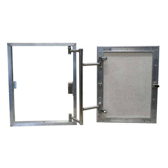 Люк алюминиевый под плитку распашной 400х500Люк алюминиевый под плитку распашной 400х500[image_num]